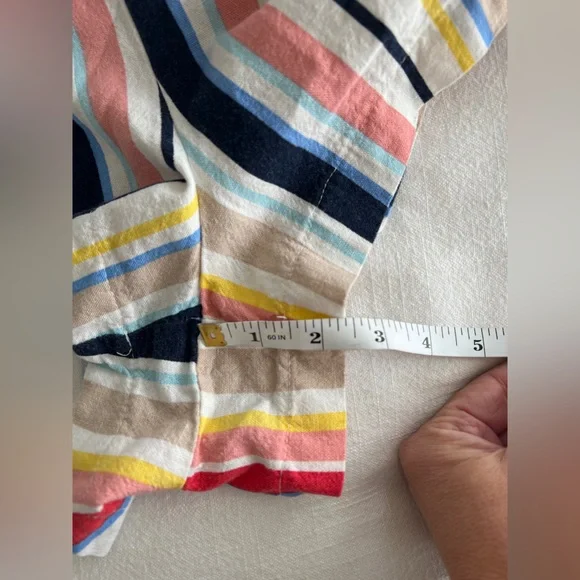 Forever 21 Women’s Striped Romper 2X Multicolor Rainbow Buttons Plus Size - Picture 11 of 12